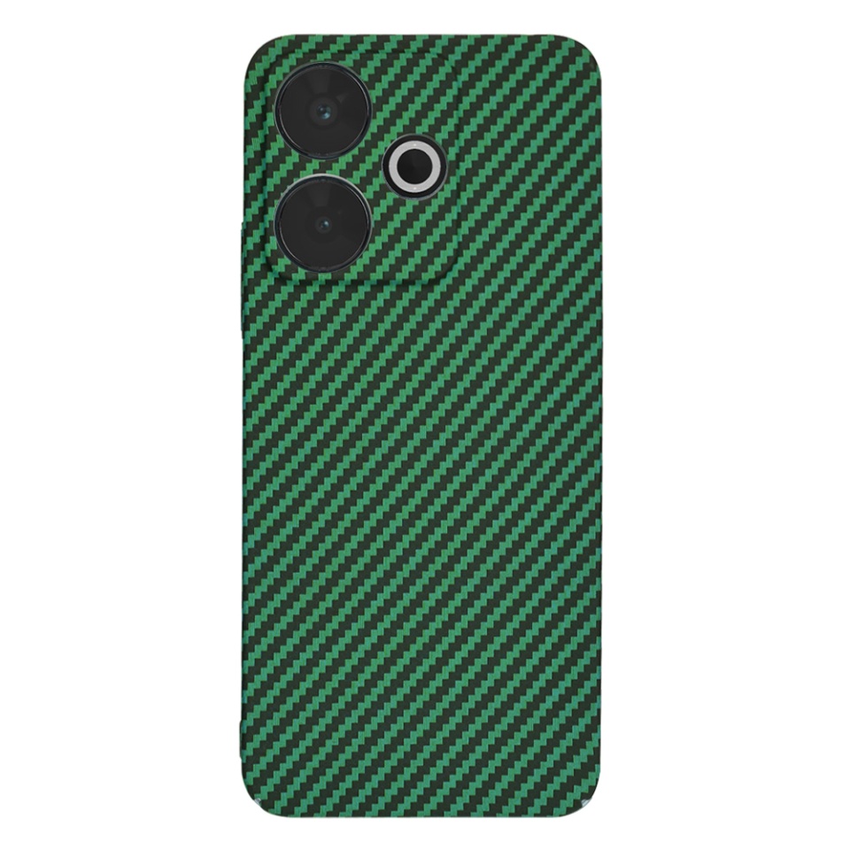 Husa pentru Xiaomi Redmi 13 / Poco M6 4G, Finisaj Premium cu Textura de Carbon, Design Elegant, SKDR CarbonFlex - Verde - 2 | YEO