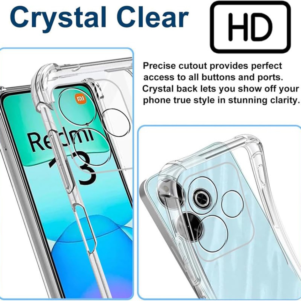 Husa pentru Xiaomi Redmi 13 / Poco M6 4G , SKYDDAR INNOVATION, Shockproof Clear din Silicon Slim, Transparenta, set cu sticker - 3 | YEO