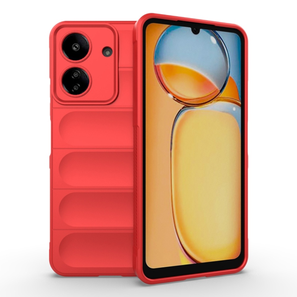 Husa pentru Xiaomi Redmi 13C 5G / Poco M6 eleganta, din silicon mat, SKDR Vogue - Rosu