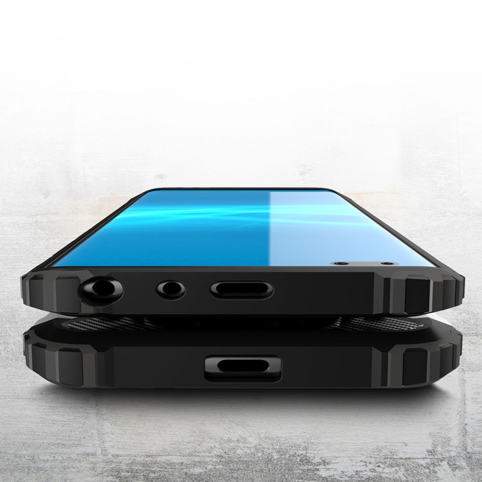 Husa pentru Xiaomi Redmi 14C / Poco C75, SKYDDAR INNOVATION, Hybrid Armor, din Plastic Dur, Margini Cauciucate, Antisoc, set cu sticker, Negru - 3 | YEO
