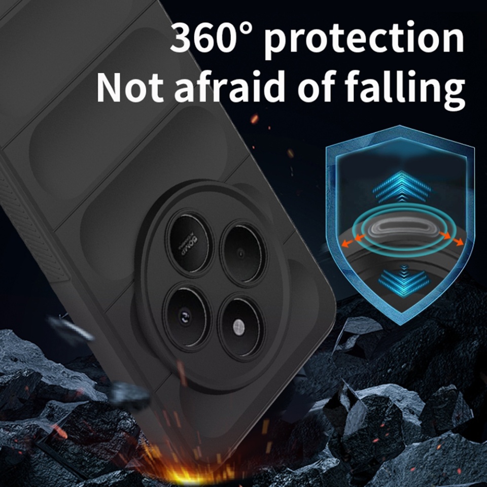 Husa pentru Xiaomi Redmi 14C / Poco C75, SKYDDAR INNOVATION, Magic Shield, din Silicon Mat, set cu sticker, Negru - 3 | YEO