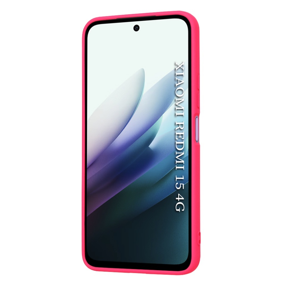 Husa pentru Xiaomi Redmi 15 5G / Redmi 15 4G, SKYDDAR INNOVATION, din Silicon Catifelat, SoftElegance, set cu sticker, Fucsia - 1 | YEO