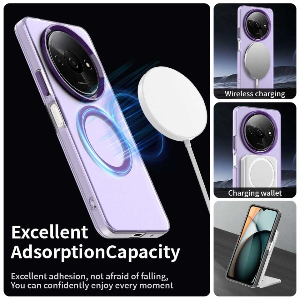 Husa pentru Xiaomi Redmi A3 / Redmi A3x, SKYDDAR INOVATION, CandyCase, Magsafe, set cu sticker, Mov - 2 | YEO