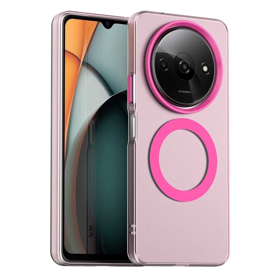 Husa pentru Xiaomi Redmi A3 / Redmi A3x, SKYDDAR INOVATION, CandyCase, Magsafe, set cu sticker, Roz