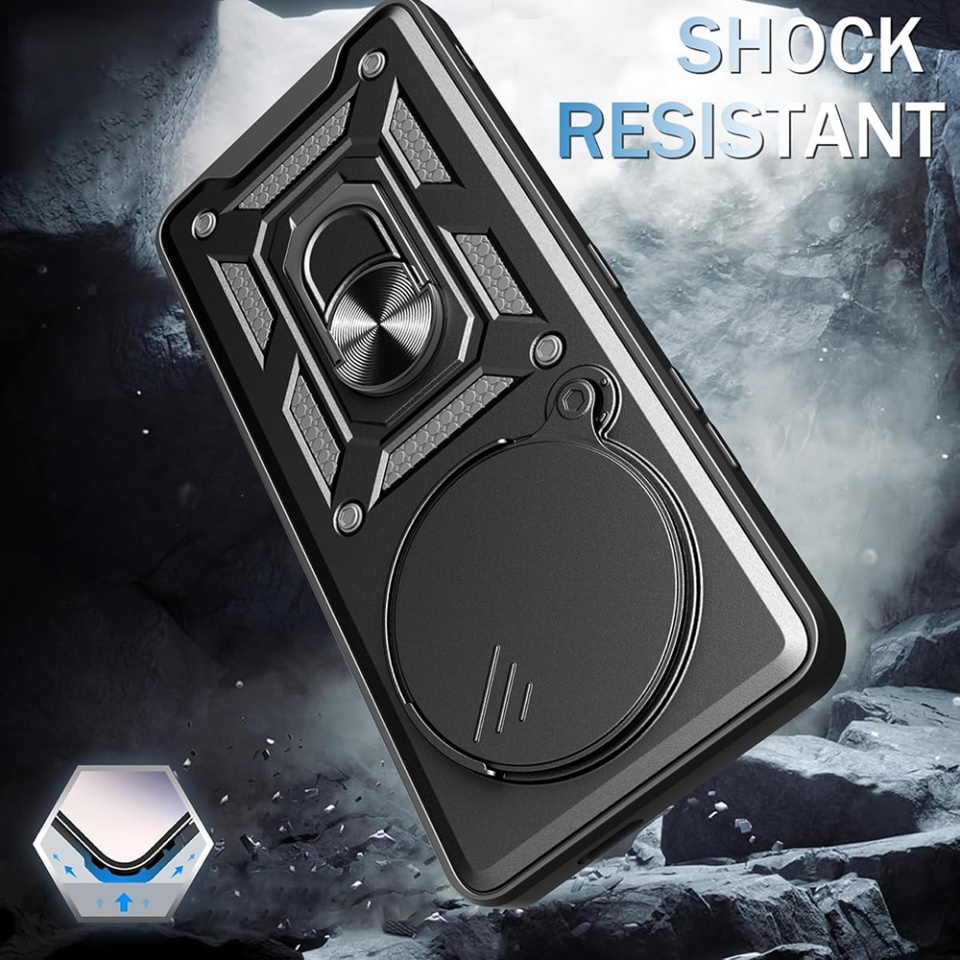 Husa pentru Xiaomi Redmi A5 4G (Standard), SKYDDAR INNOVATION, CamShield, Negru, set cu sticker - 1 | YEO