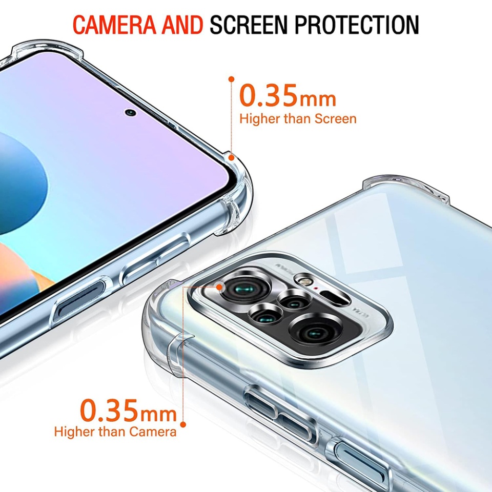 Husa pentru Xiaomi Redmi Note 10 4G / Redmi Note 10S / Poco M5s , SKYDDAR INNOVATION, Shockproof Clear din Silicon Slim, Transparenta, set cu sticker - 2 | YEO