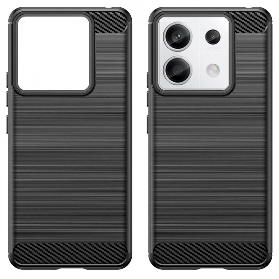 Husa pentru Xiaomi Redmi Note 13 Pro 5G Carbon Silicon Skyddar, Anti-Amprente - Negru - 1 | YEO