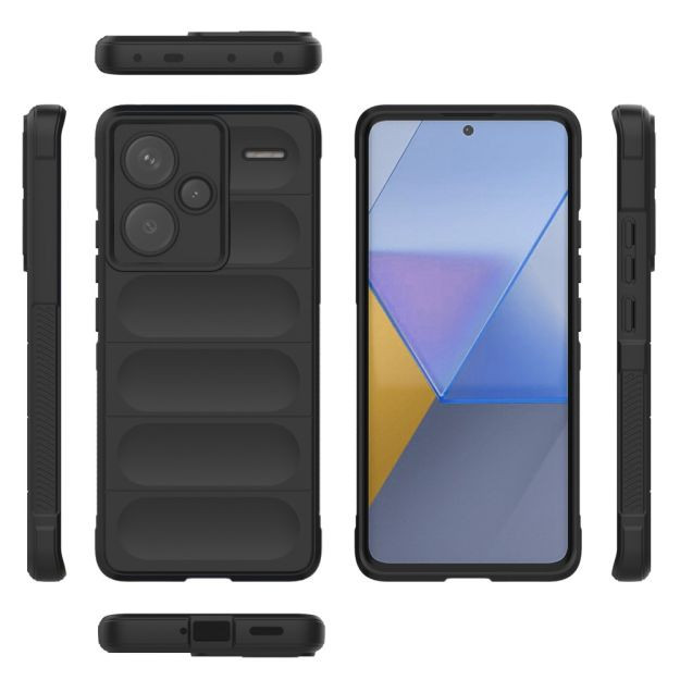 Husa pentru Xiaomi Redmi Note 13 Pro+ 5G eleganta, din silicon mat, SKDR Vogue - Negru - 1 | YEO