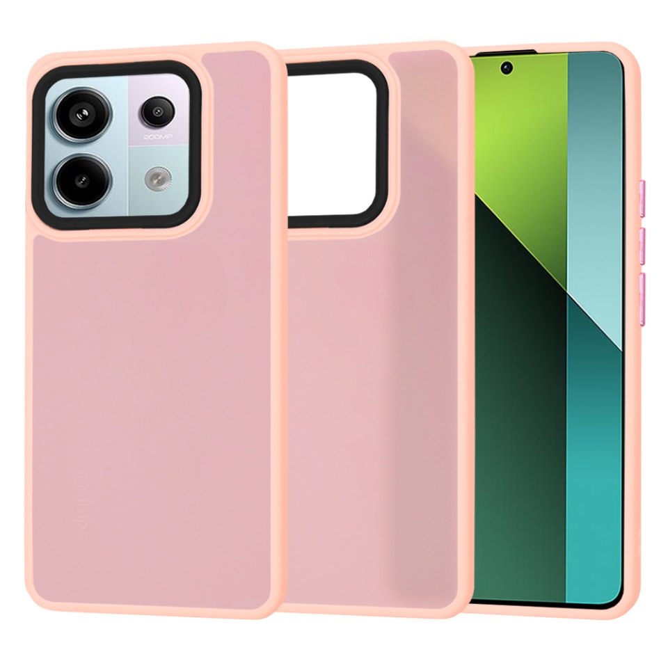 Husa pentru Xiaomi Redmi Note 13 Pro 5G / Poco X6, ce Absoarbe Cele mai Aspre Socuri, Skyddar Frosted - Roz
