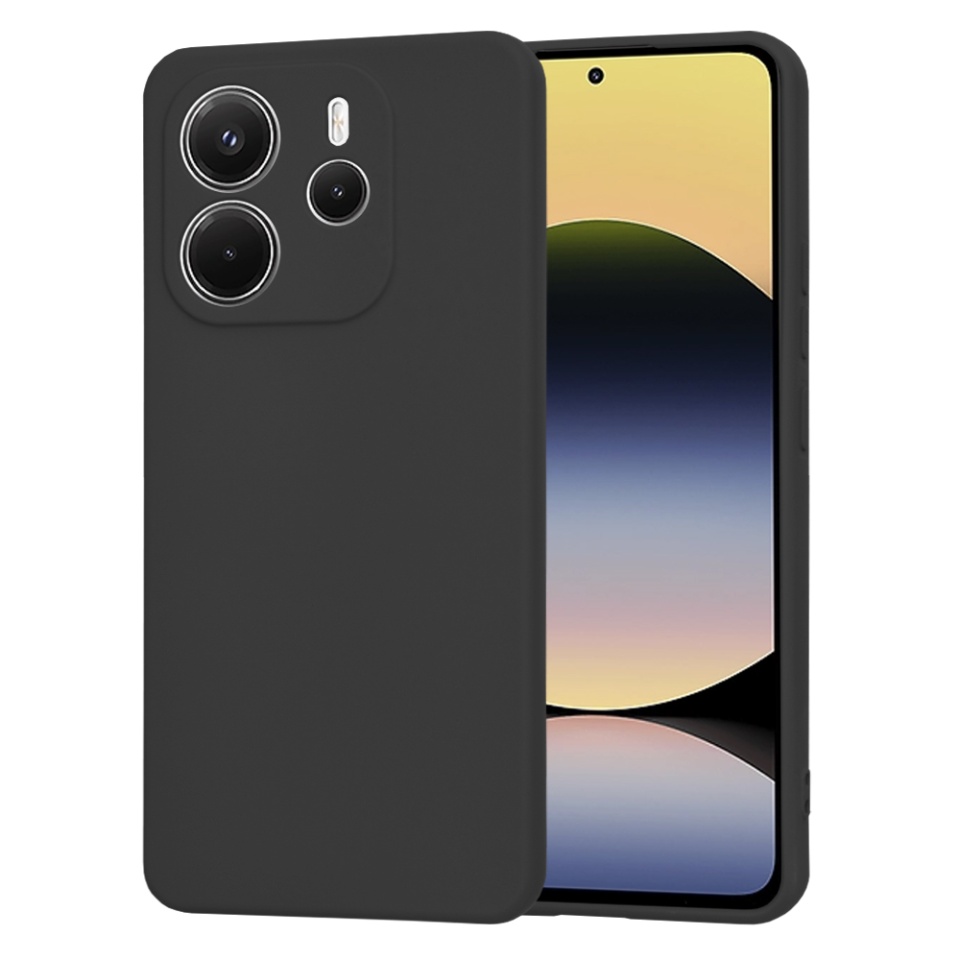 Husa pentru Xiaomi Redmi Note 14 4G (163.25 x 76.55 x 8.16mm), SKYDDAR INNOVATION, SoftElegance din Silicon Catifelat, set cu sticker, Negru