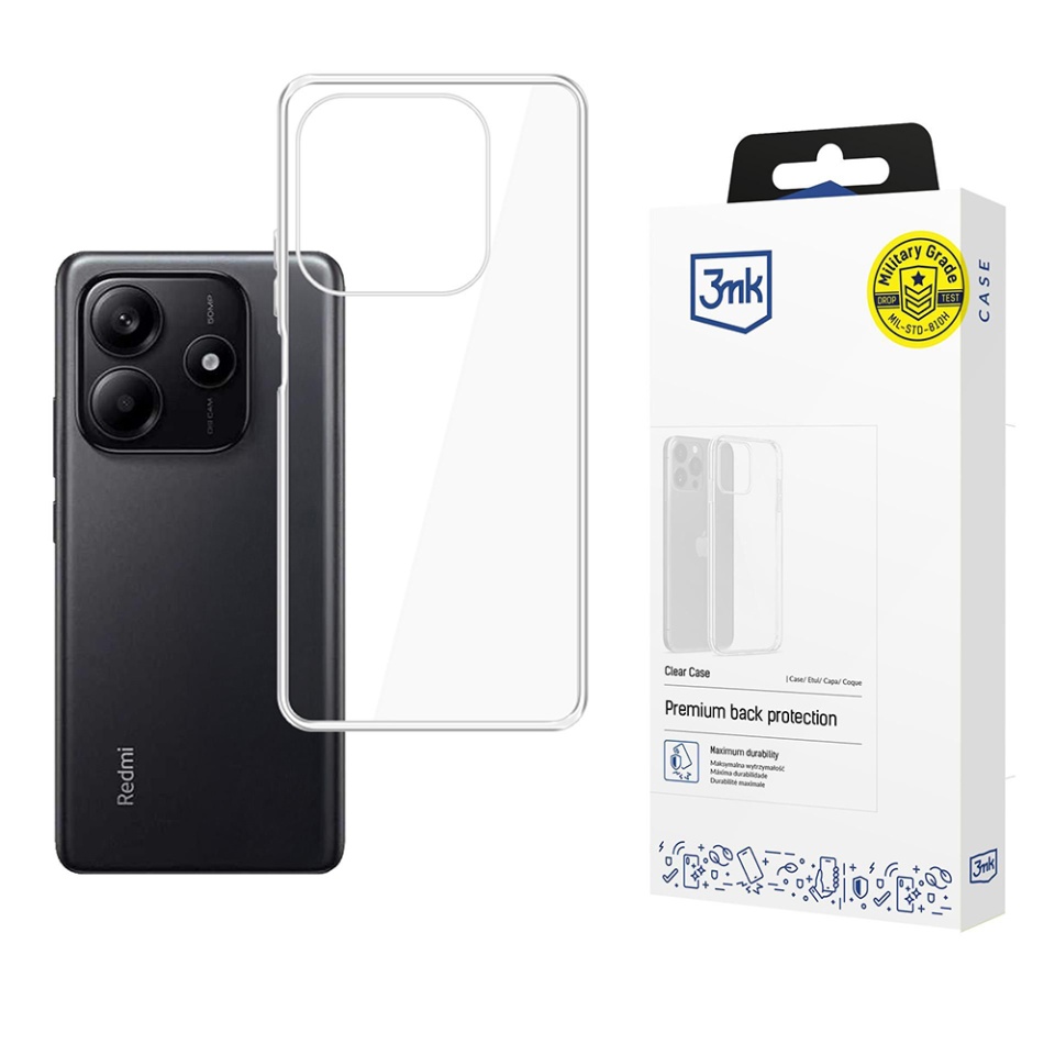Husa pentru Xiaomi Redmi Note 14 5G, din silicon, 3mk Clear Case, Transparent