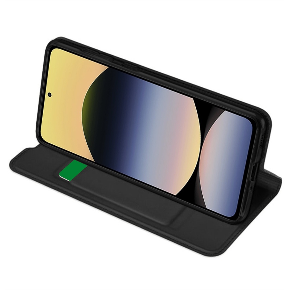 Husa pentru Xiaomi Redmi Note 14 5G, SKYDDAR INNOVATION, Magskin Book, tip Carte cu Portofel Interior, set cu sticker, Negru - 1 | YEO