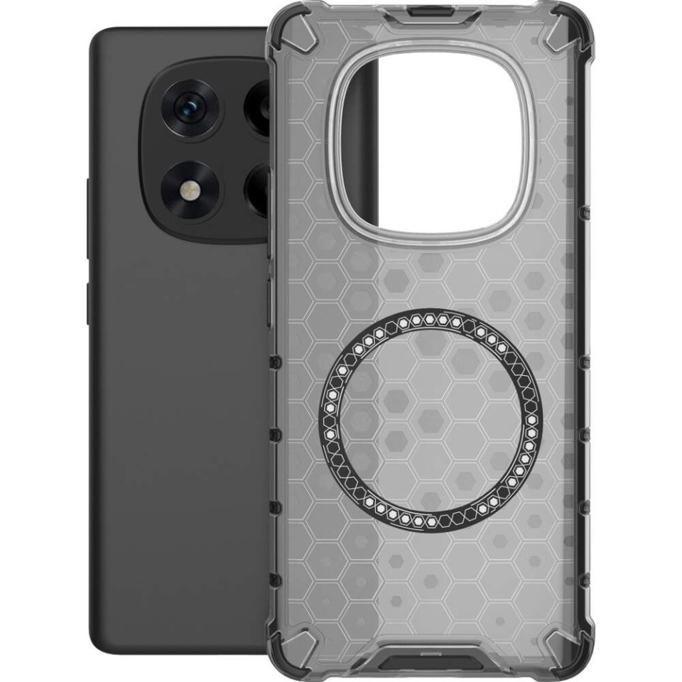 Husa pentru Xiaomi Redmi Note 14 Pro 4G, SKYDDAR INNOVATION, HoneyComb Shield MagSafe, Negru, set cu sticker - 1 | YEO