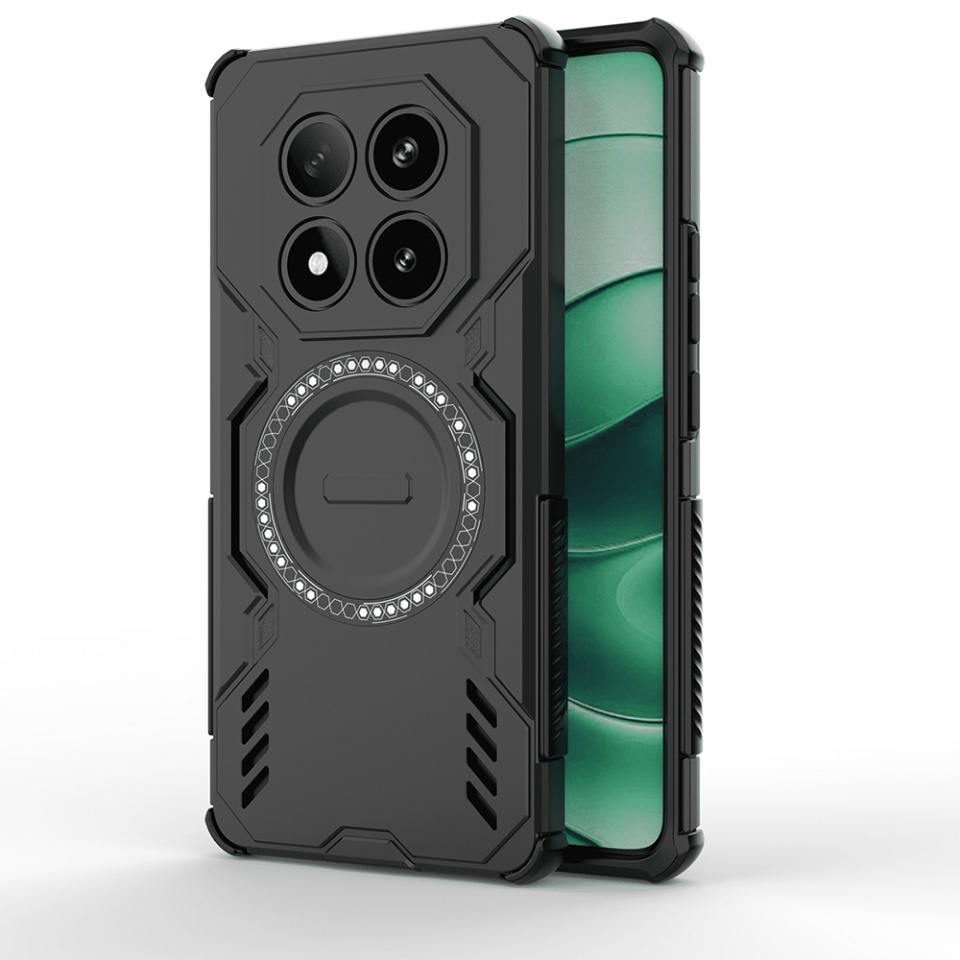 Husa pentru Xiaomi Redmi Note 14 Pro 5G / Poco X7, SKYDDAR INOVATION, ArmorMag, Magsafe, set cu sticker, Negru