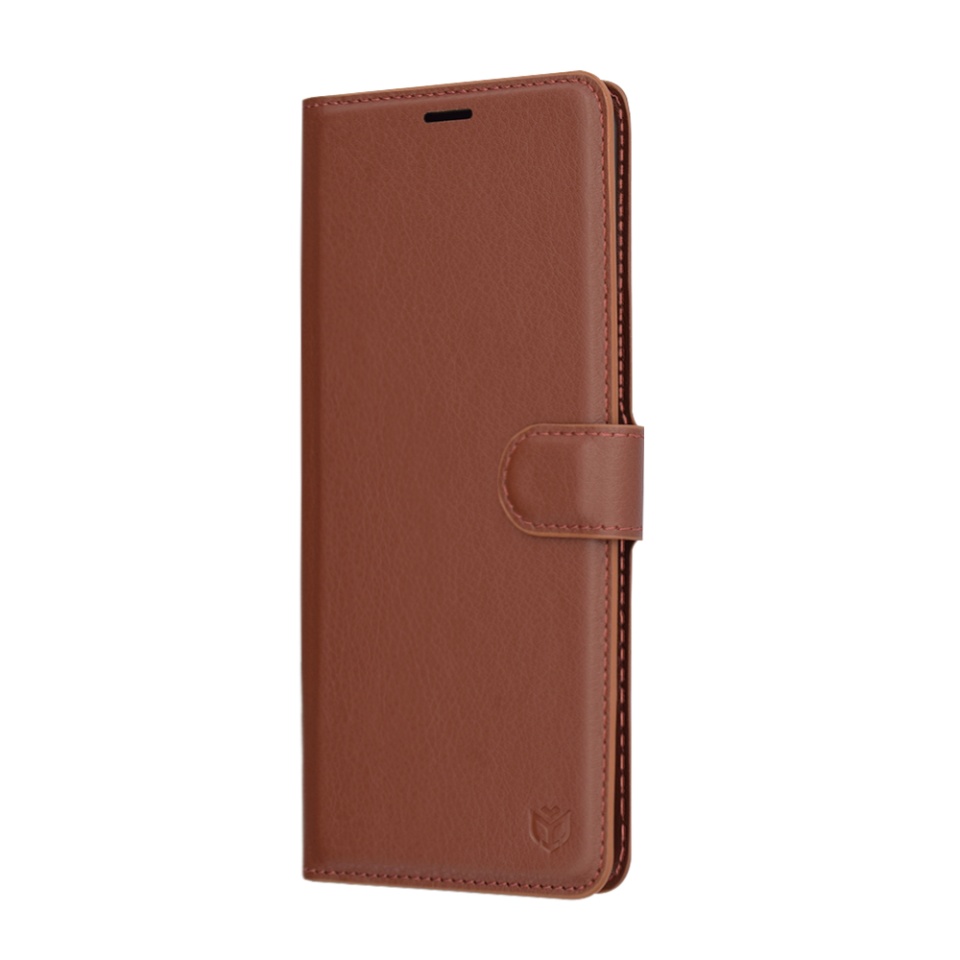 Husa pentru Xiaomi Redmi Note 14 Pro+ 5G / Redmi Note 14 Pro 5G / Poco X7, SKYDDAR INNOVATION, Leather Folio tip Carte, cu Portofel Interior, Finisaje Premium, set cu sticker, Maro - 3 | YEO