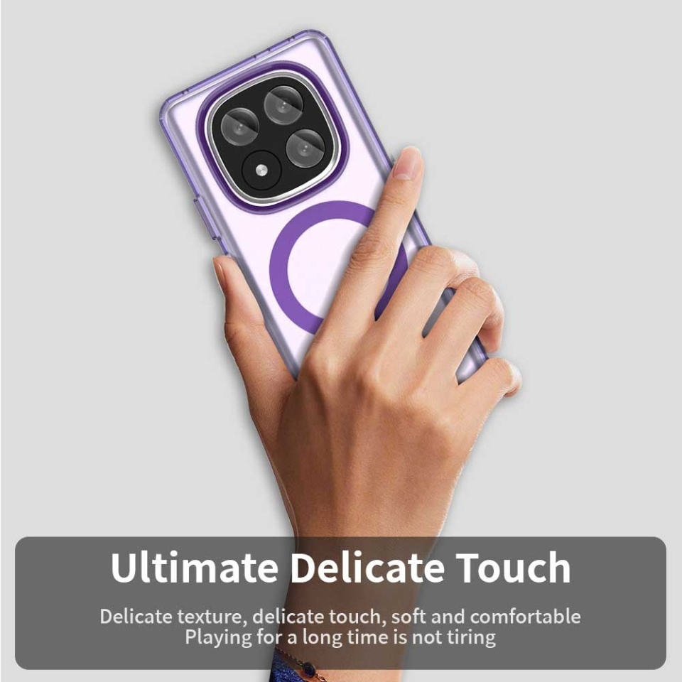 Husa pentru Xiaomi Redmi Note 14 Pro+ 5G, SKYDDAR INOVATION, CandyCase, Magsafe, set cu sticker, Mov - 3 | YEO