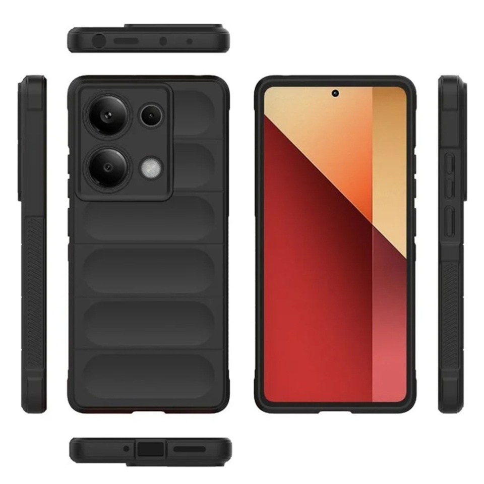 Husa pentru Xiaomi Redmi Note 14S, SKYDDAR INNOVATION, Magic Shield, din Silicon Mat, set cu sticker, Negru - 1 | YEO