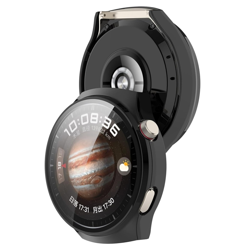 Husa Protectie 360°, Ultra-Subtire, Anti-Soc pentru Huawei Watch 4 Pro, Anti-Soc Full Screen - Negru - 1 | YEO
