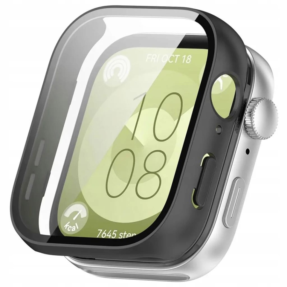 Husa Protectie 360°, Ultra-Subtire, Anti-Soc pentru Huawei Watch Fit 3, Anti-Soc Full Screen - Negru