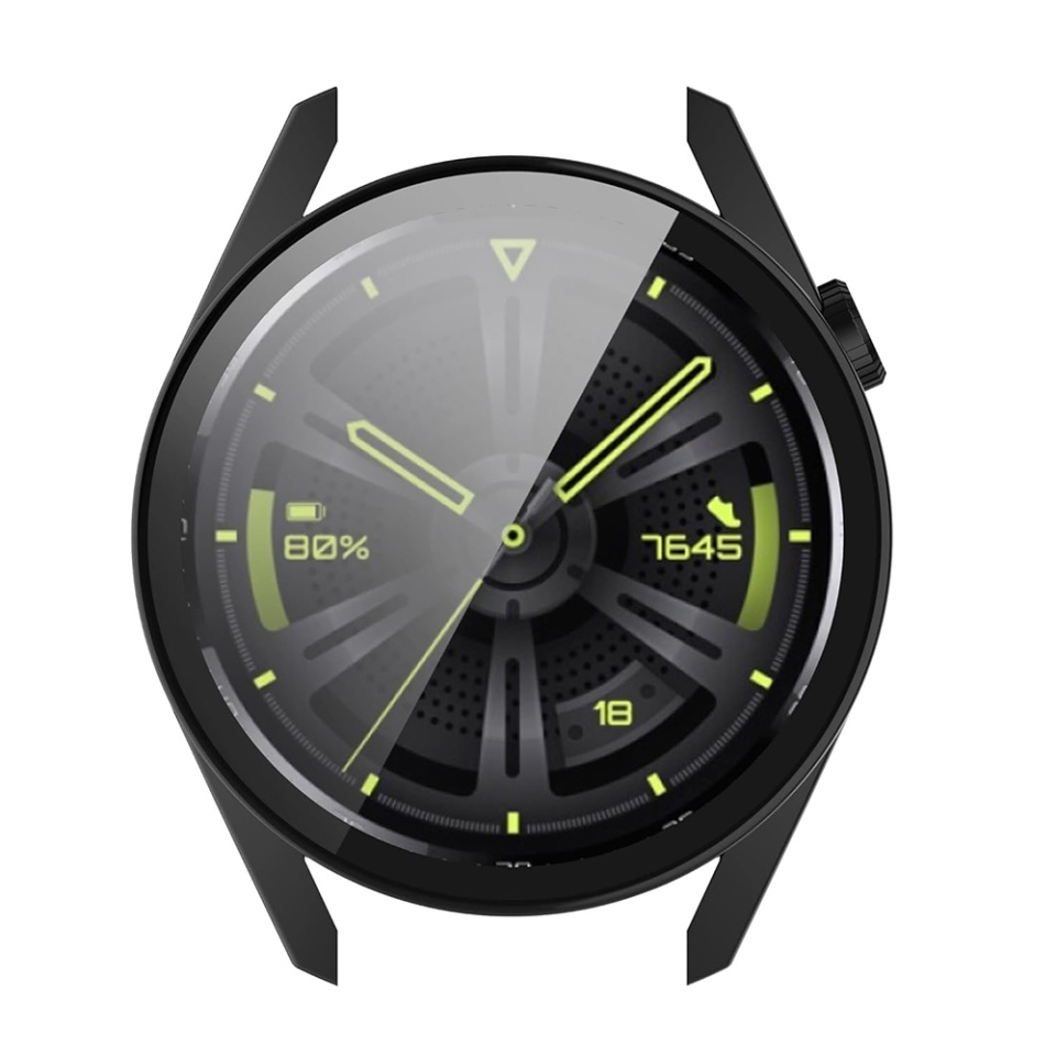 Husa Protectie 360°, Ultra-Subtire, Anti-Soc pentru Huawei Watch GT 3 (42mm), Anti-Soc Full Screen - Negru - 3 | YEO