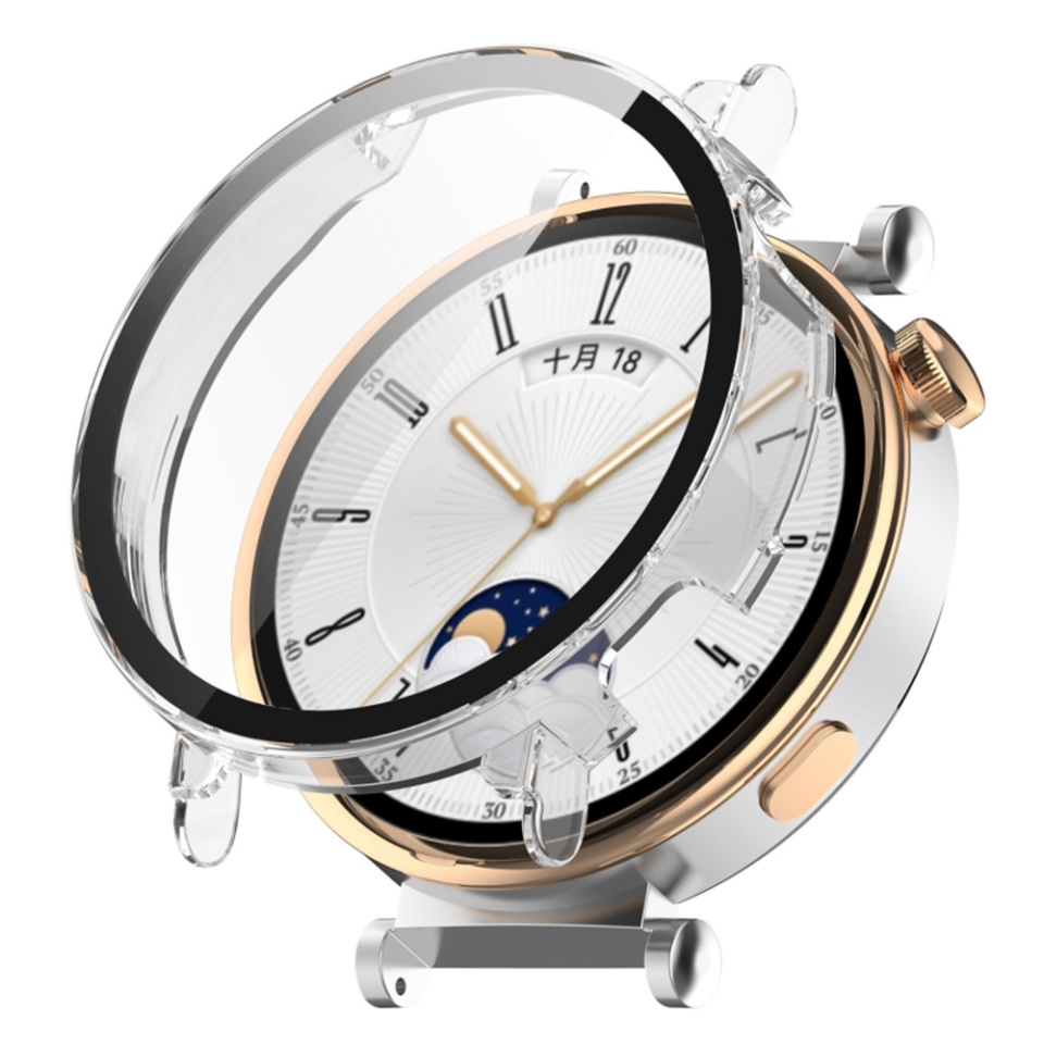 Husa Protectie 360°, Ultra-Subtire, Anti-Soc pentru Huawei Watch GT 4 (41mm), Anti-Soc Full Screen - Transparenta