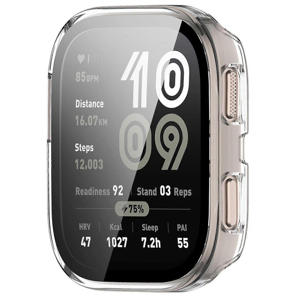 Husa protectie Smartwatch Amazfit Bip 6, SKYDDAR INNOVATION, Defense360 Pro + Screen Protector, AntiSoc, set cu sticker, Transparenta - 1 | YEO