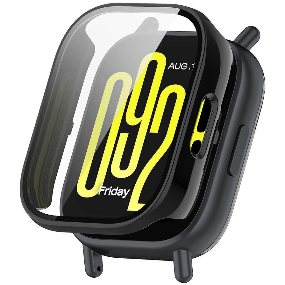 Husa protectie Smartwatch Xiaomi Redmi Watch 5 Active, SKYDDAR INNOVATION, Defense360 Pro + Screen Protector, AntiSoc, set cu sticker, Negru