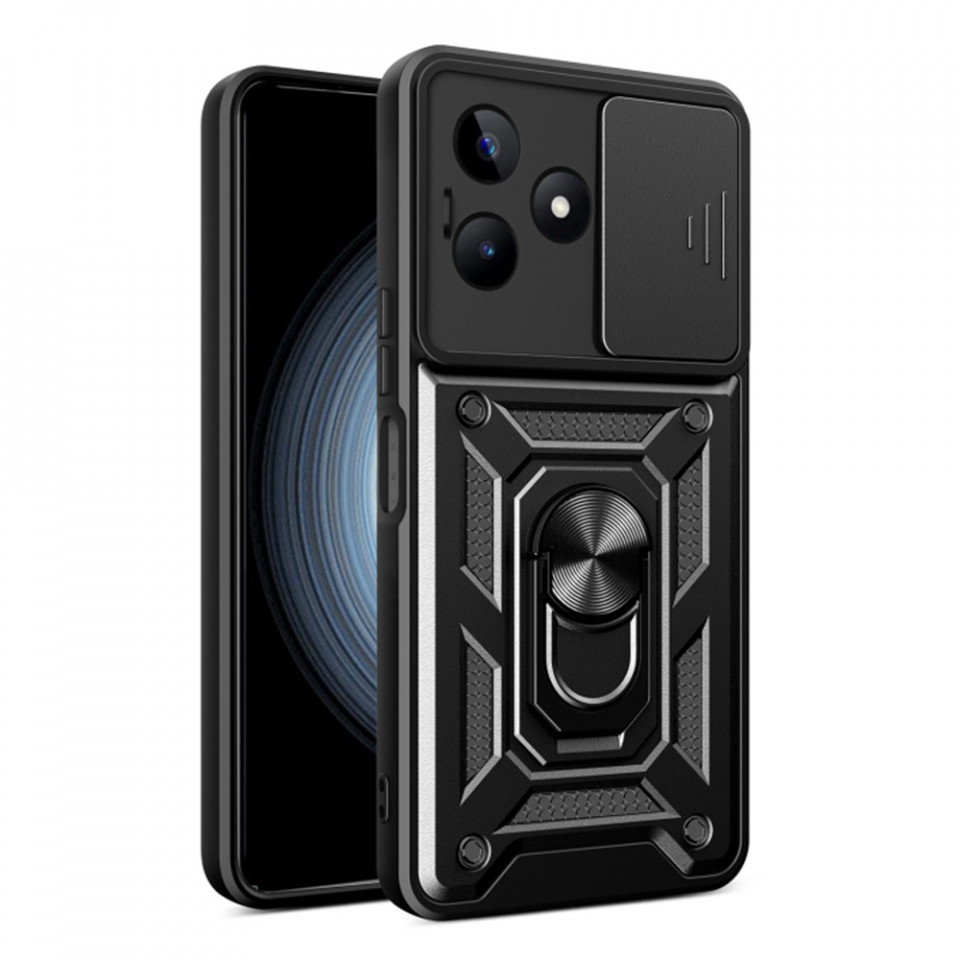 Husa Realme C51 / Note 50 cu inel magnetic si protectie camera Skyddar CamShield - Negru