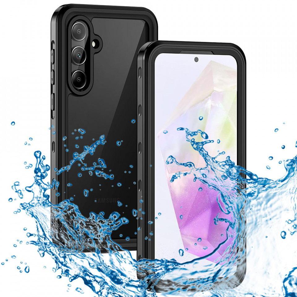 Husa Samsung Galaxy A35 5G rezistenta la apa, Waterproof IP68, ShellBox - Negru