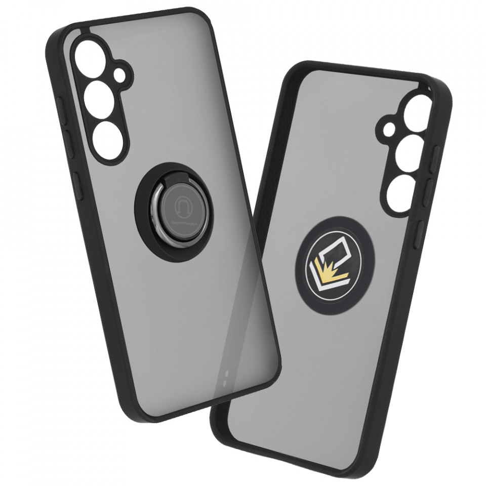 Husă Samsung Galaxy A55 5G SKYDDAR Glinth+ cu Inel Rotativ 360°, Compatibilitate Magnetică, Absorbție Șocuri, Design Subțire și Elegant - Negru