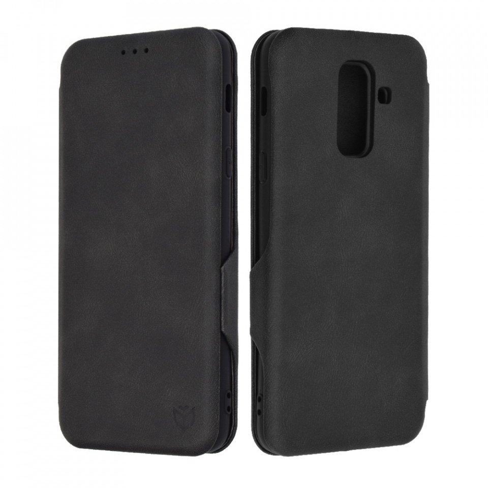 Husa Samsung Galaxy A6 Plus 2018 tip carte magnetica, Techsuit Safe Wallet - Negru