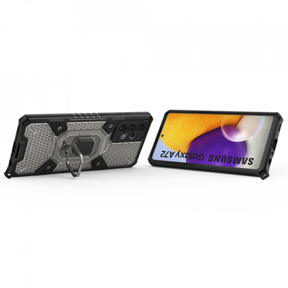 Husa Samsung Galaxy A72 5G cu inel, Techsuit Honeycomb - Negru - 2 | YEO