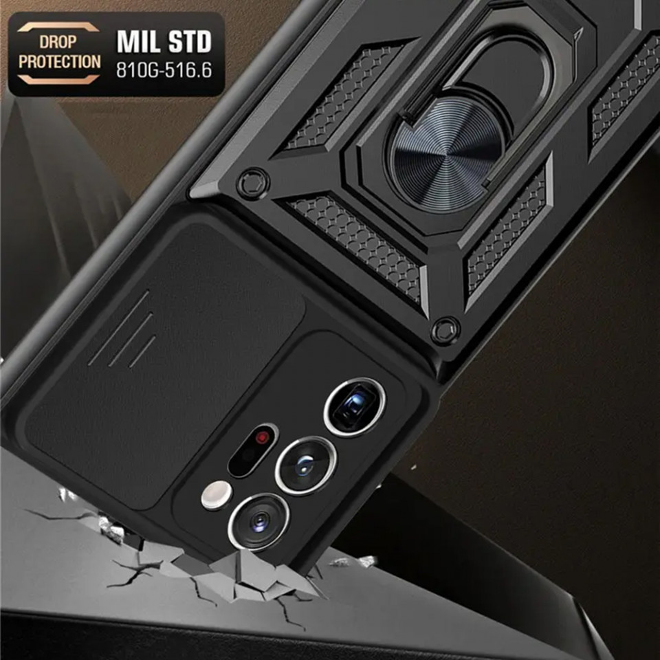 Husa Samsung Galaxy Note 20 Ultra / Note 20 Ultra 5G cu inel magnetic, Techsuit CamShield - Negru - 2 | YEO