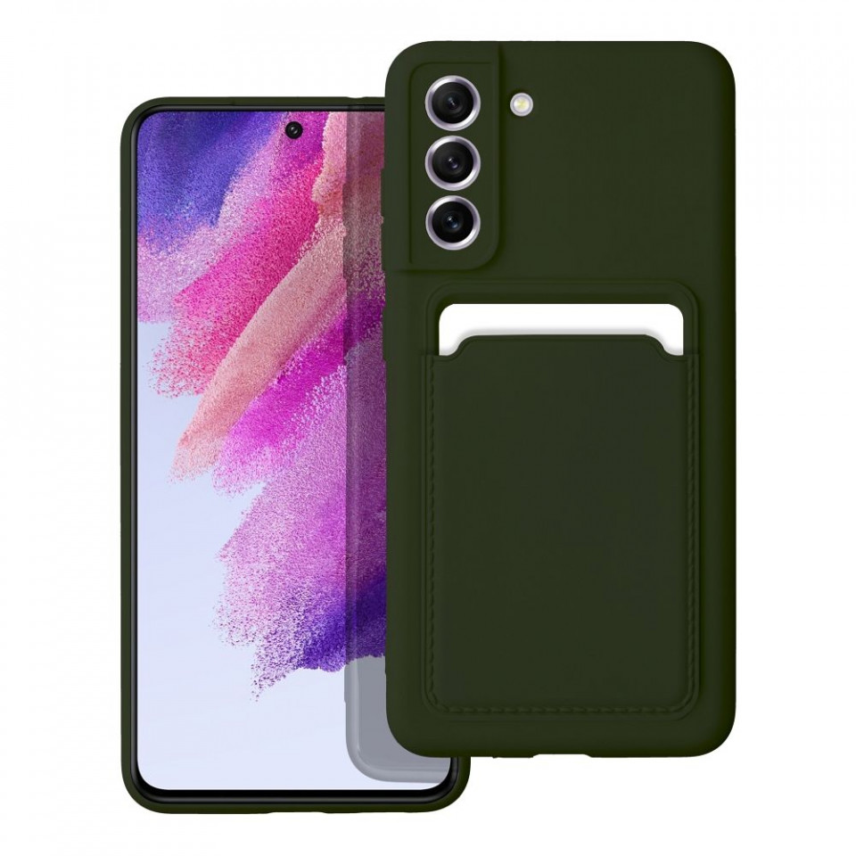 Husa Samsung Galaxy S21 FE cu suport card, Skyddar Card - Verde