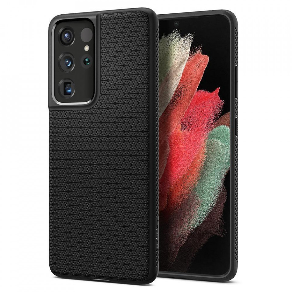 Husa Samsung Galaxy S21 Ultra, Liquid Air Spigen - Negru