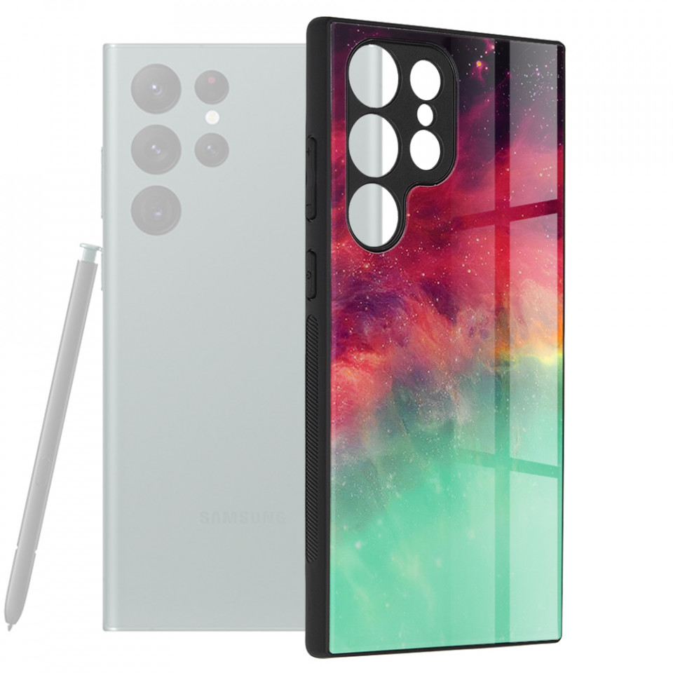 Husa Samsung Galaxy S23 Ultra cu sticla securizata, Techsuit Glaze - Fiery Ocean - 1 | YEO