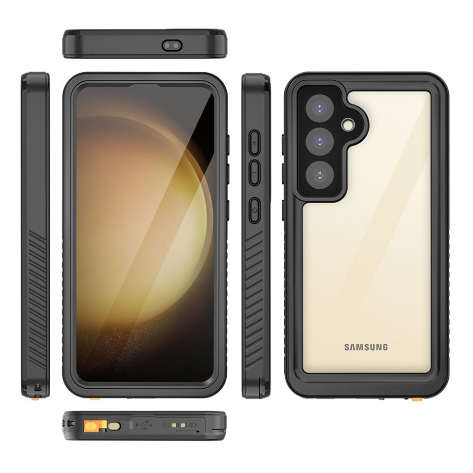 Husa Samsung Galaxy S24 Plus rezistenta la apa, Waterproof IP68, ShellBox - Negru - 1 | YEO