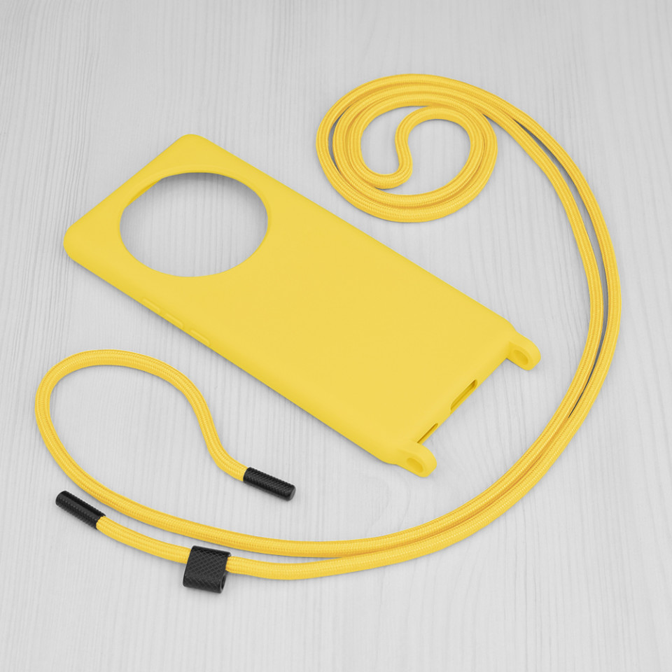Husa silicon Honor Magic5 Lite cu snur, Techsuit Crossbody Lanyard - Galben - 1 | YEO