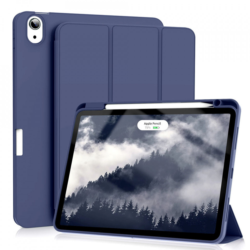 Husa tableta pentru iPad Air 4 (2020) / Air 5 (2022) cu suport 2 Unghiuri și functie Sleep/Wake, SKDR OfficeMate - Bleumarin