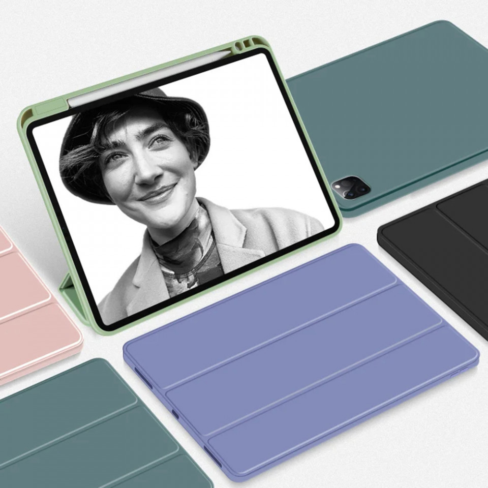 Husa tableta pentru iPad Air 4 (2020) / Air 5 (2022) cu suport 2 Unghiuri și functie Sleep/Wake, SKDR OfficeMate - Verde inchis - 2 | YEO