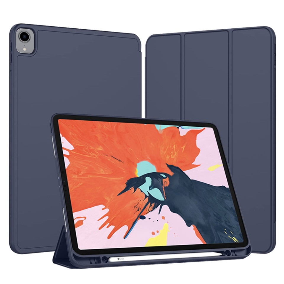 Husa tableta pentru iPad Pro 12.9 (2018/2020/2021/2022) cu suport cu 2 Unghiuri și functie Sleep/Wake, SKDR OfficeMate - Bleumarin