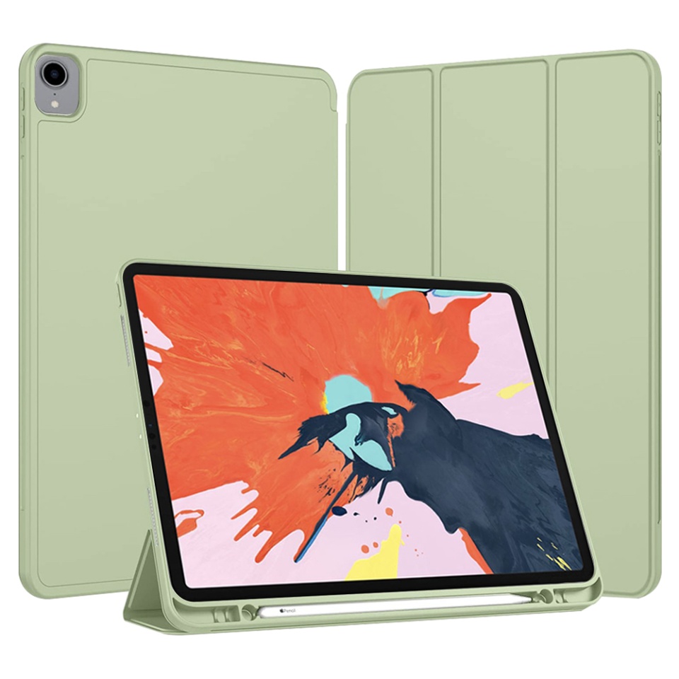 Husa tableta pentru iPad Pro 12.9 (2018/2020/2021/2022) cu suport cu 2 Unghiuri și functie Sleep/Wake, SKDR OfficeMate - Verde deschis