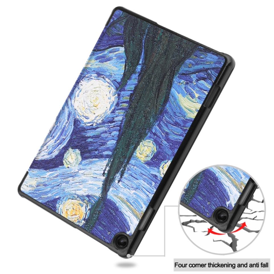 Husa tableta pentru Lenovo Tab M10 3rd Gen (TB328FU/TB328XU), SKYDDAR INNOVATION, cu suport Multi-Unghi si functie Sleep/Wake, FoldPro, Starry night, set cu sticker - 1 | YEO