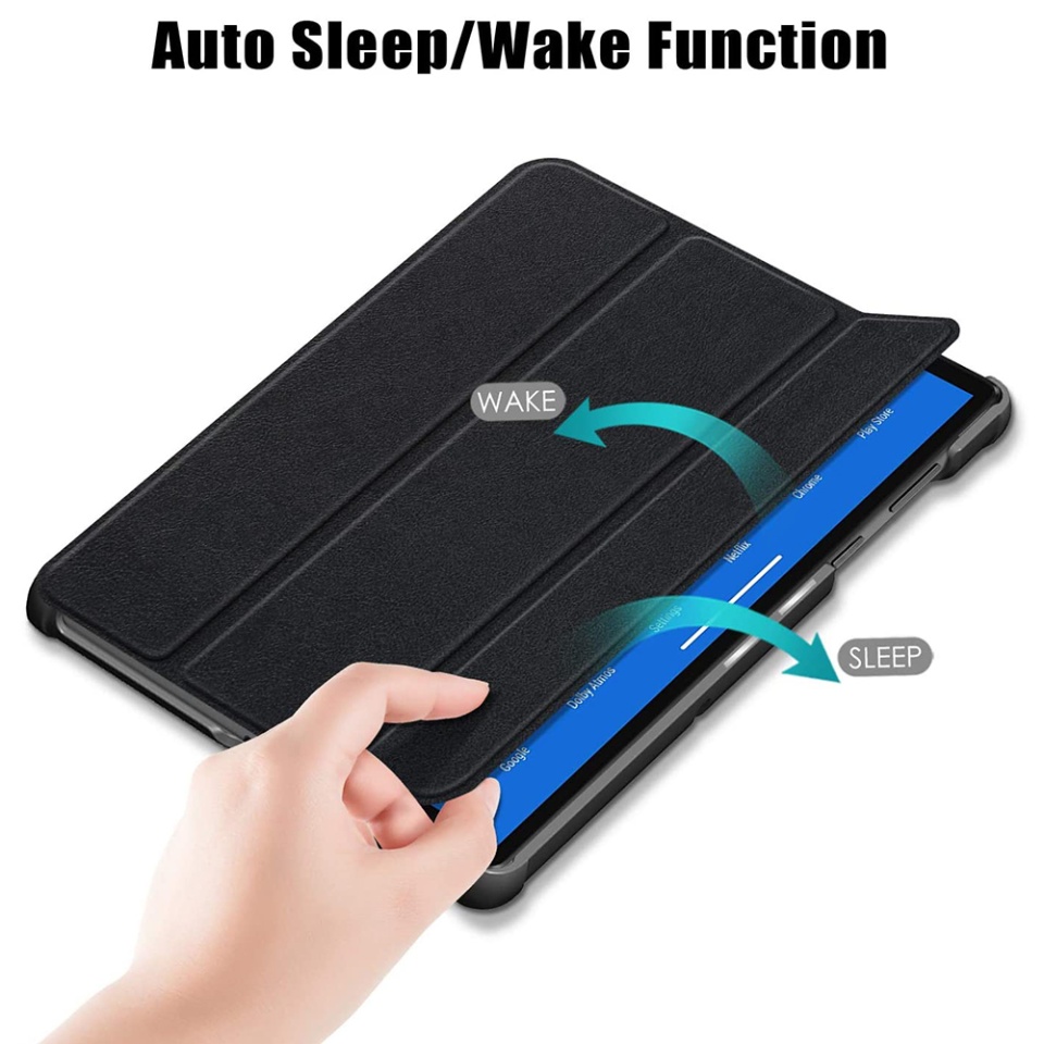 Husa tableta pentru Lenovo Tab M10 Plus TB-X606F, SKYDDAR INNOVATION, cu suport Multi-Unghi si functie Sleep/Wake, FoldPro, Negru, set cu sticker - 3 | YEO