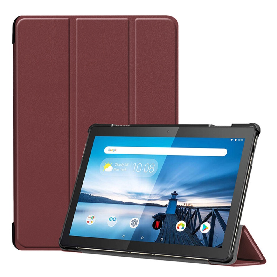 Husa tableta pentru Lenovo Tab M10 TB-X605F/X505F, SKYDDAR INNOVATION, cu suport Multi-Unghi si functie Sleep/Wake, FoldPro, Rosu, set cu sticker - 1 | YEO