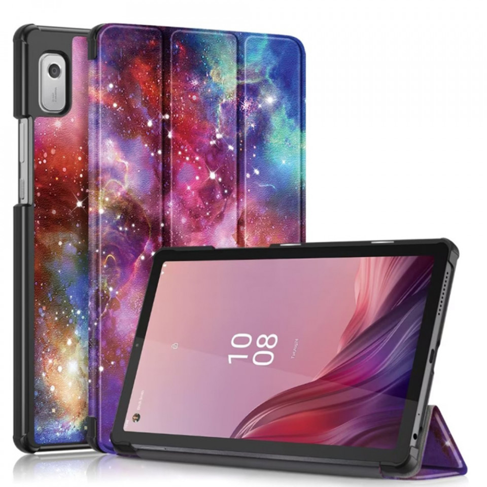 Husa tableta pentru Lenovo Tab M9 9.0 cu suport Multi-Unghi și functie Sleep/Wake , SKYDDAR FoldVision Colour - Galaxy