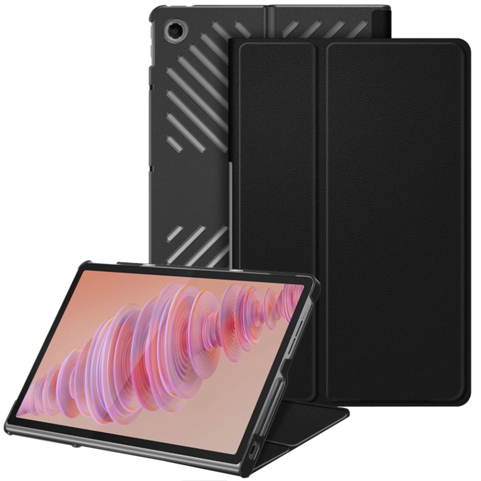 Husa tableta pentru Lenovo Tab Plus cu suport Multi-Unghi și functie Sleep/Wake, SKYDDAR FoldVision - Negru