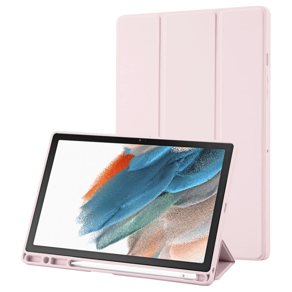 Husa tableta pentru Samsung Galaxy Tab A8 10.5 (2021) cu suport cu 2 Unghiuri și functie Sleep/Wake, SKDR OfficeMate - Roz