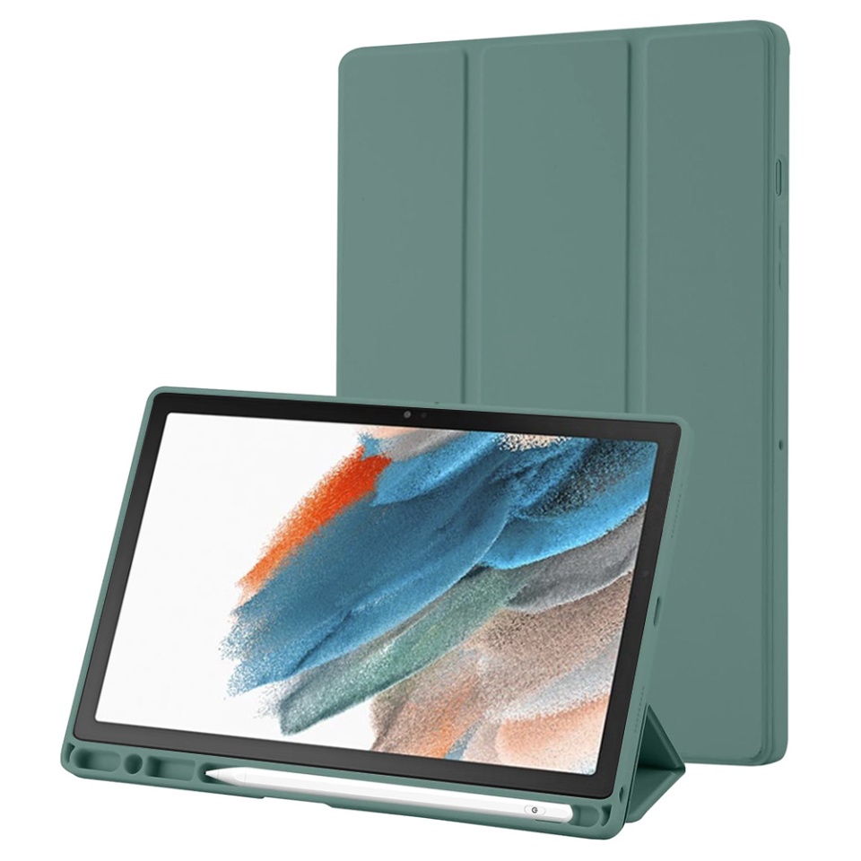 Husa tableta pentru Samsung Galaxy Tab A8 10.5 (2021) cu suport cu 2 Unghiuri și functie Sleep/Wake, SKDR OfficeMate - Verde inchis