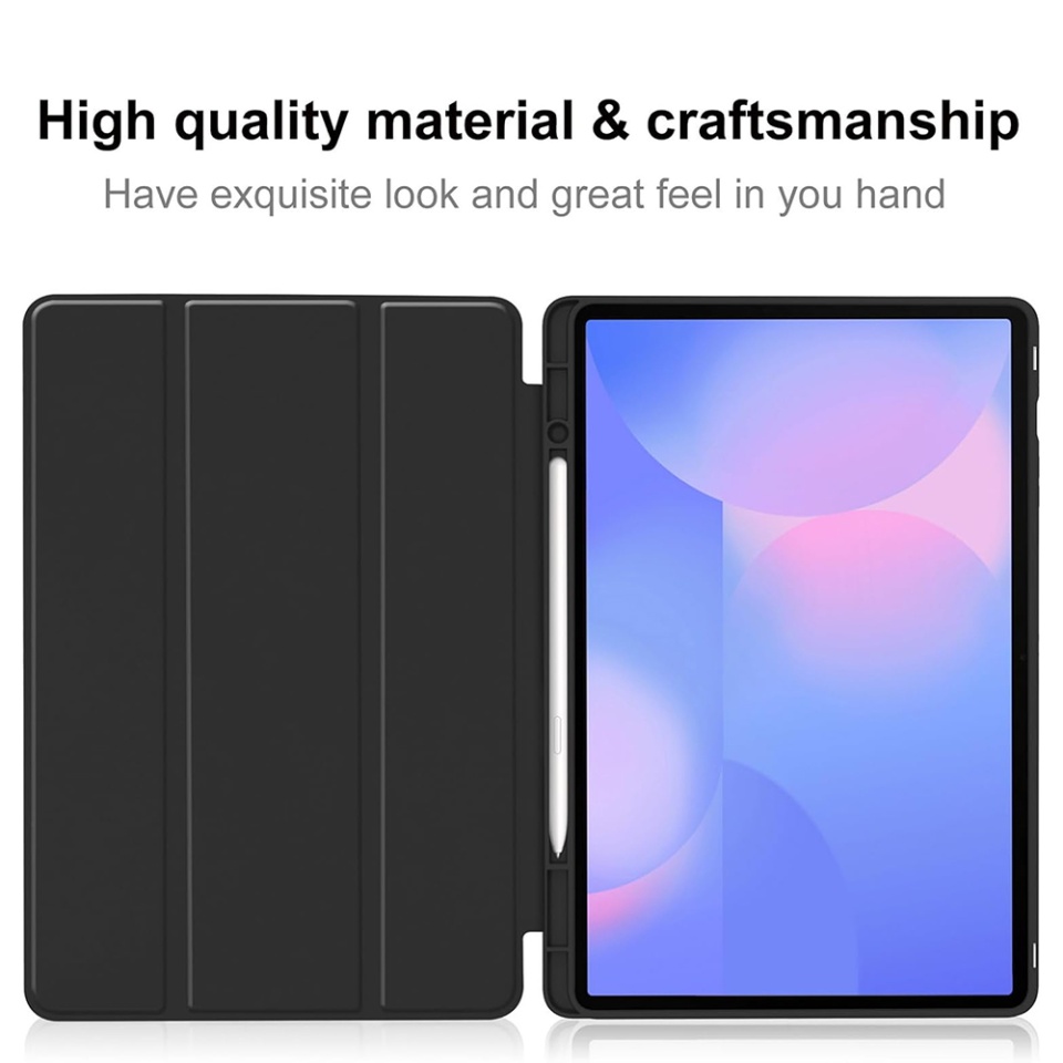 Husa tableta pentru Samsung Galaxy Tab S10 FE Plus, suport Pencil, functie Sleep/Wake, SKDR, Flex Trifold, Bleu, set cu sticker - 3 | YEO